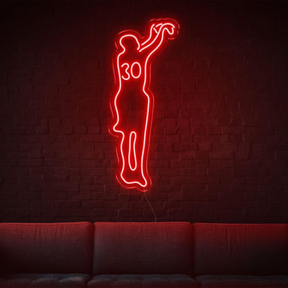 Basketball Player 30 Green Led Neon Sign Sports Room Decor | Shineneon