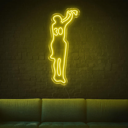 Basketball Player 30 Green Led Neon Sign Sports Room Decor | Shineneon