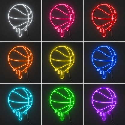 Basketball Player Wall Decor LED Neon Sign color grid