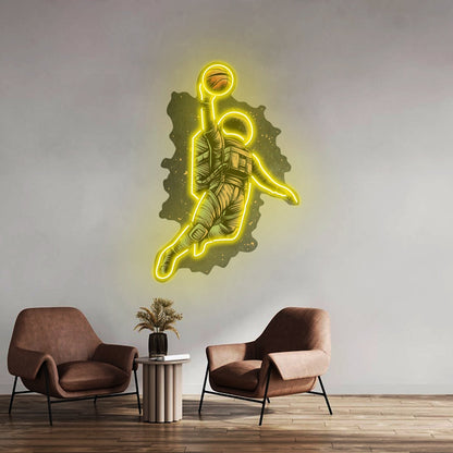 Basketball Shot Astronaut Custom Led Signs Artwork For Sale - Shineneon