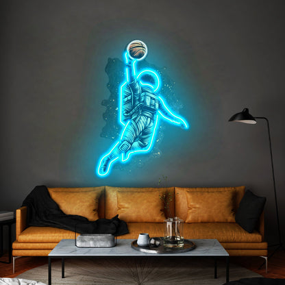 Basketball Shot Astronaut Custom Led Signs Artwork For Sale - Shineneon