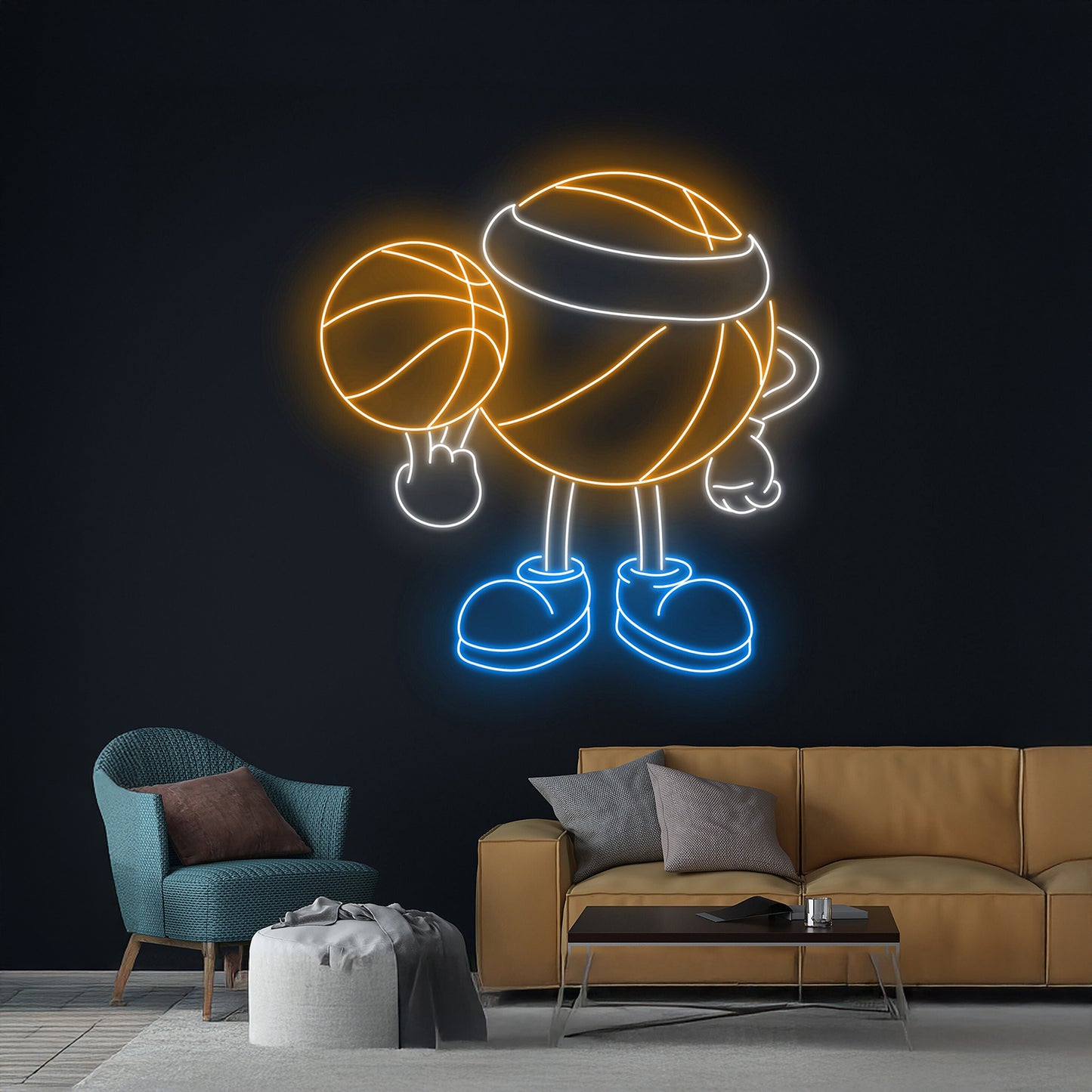 Basketball Spinning On Finger Neon Sign