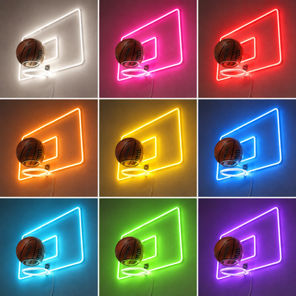 Basketball Sports Wall Decor LED Neon Sign color grid