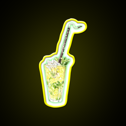 Bass Clarinet Musical Mint Lime Cocktail Bar Decor Led Neon Sign Rgb Color - LED neon sign view 7