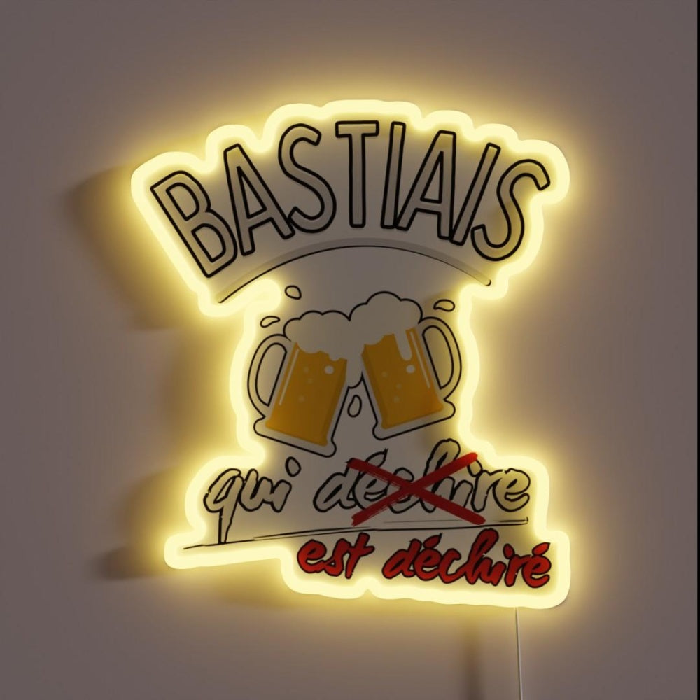 Bastia Beer Lover Mensgift Rgb Led Neon Sign - Custom LED neon sign front view