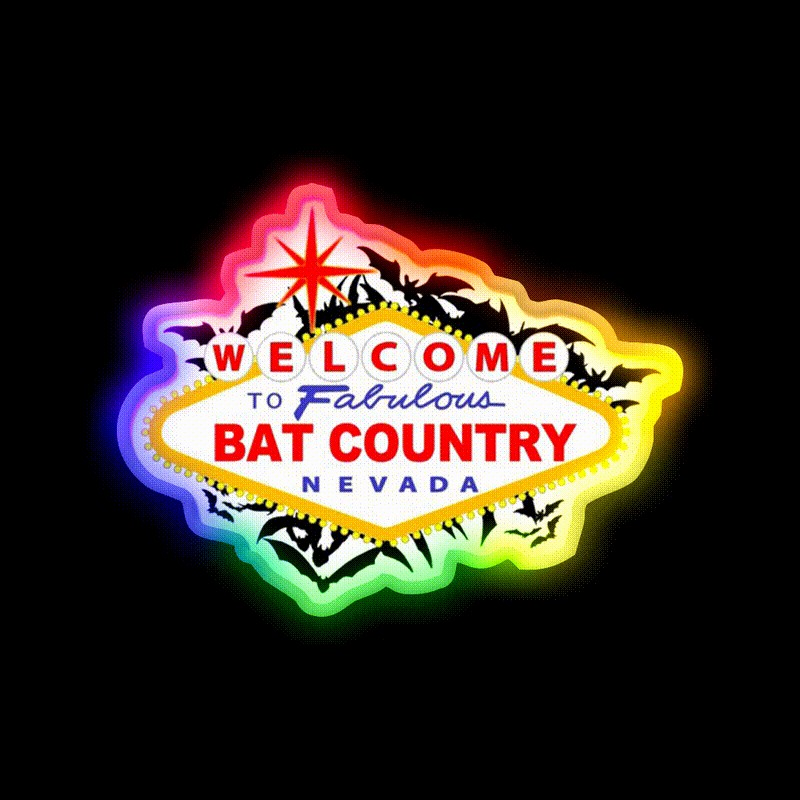 Bat Country Welcome Led Neon Sign Open Sign Rgb Color - LED neon sign close-up detail