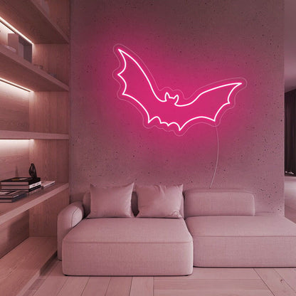 Bat Flying Happy Halloween Neon Sign | Shineneon