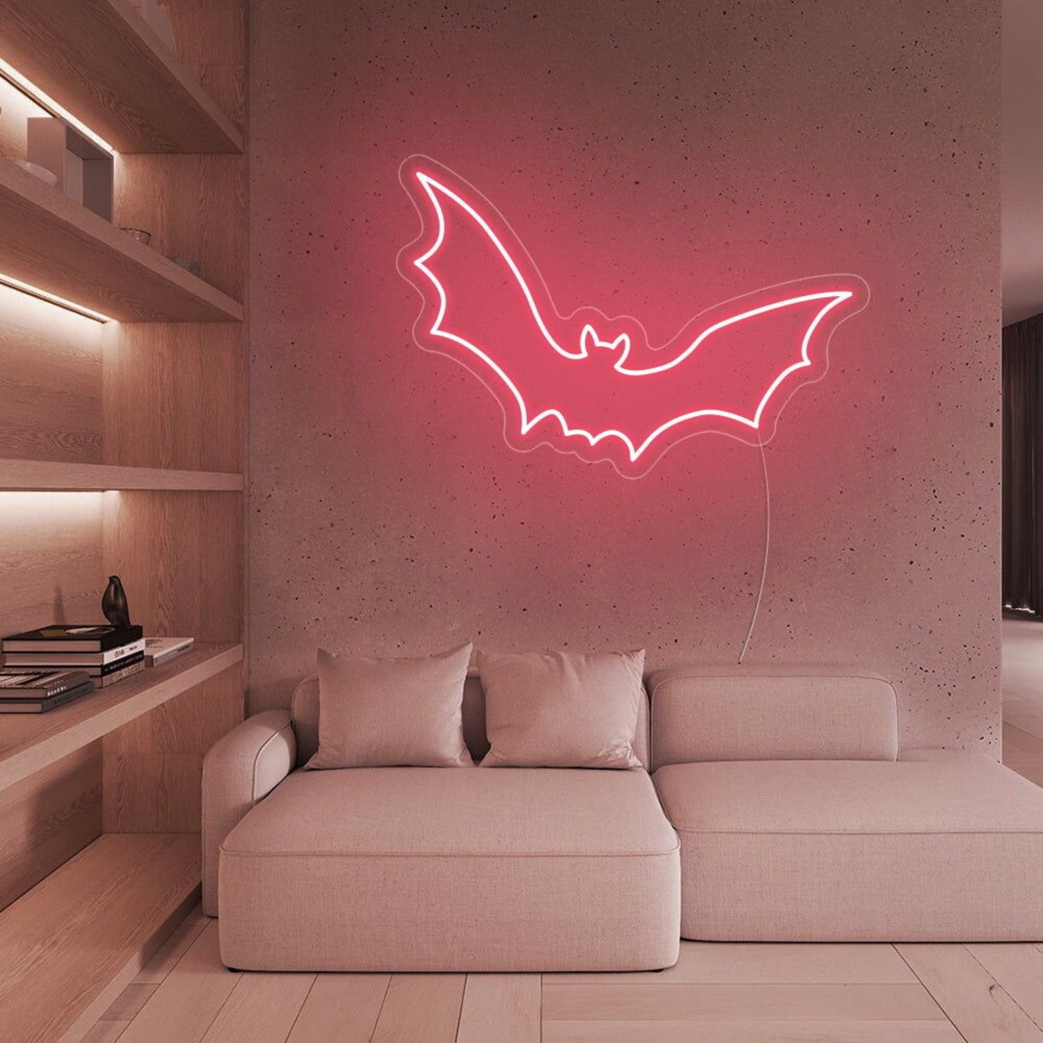 Bat Flying Happy Halloween Neon Sign | Shineneon