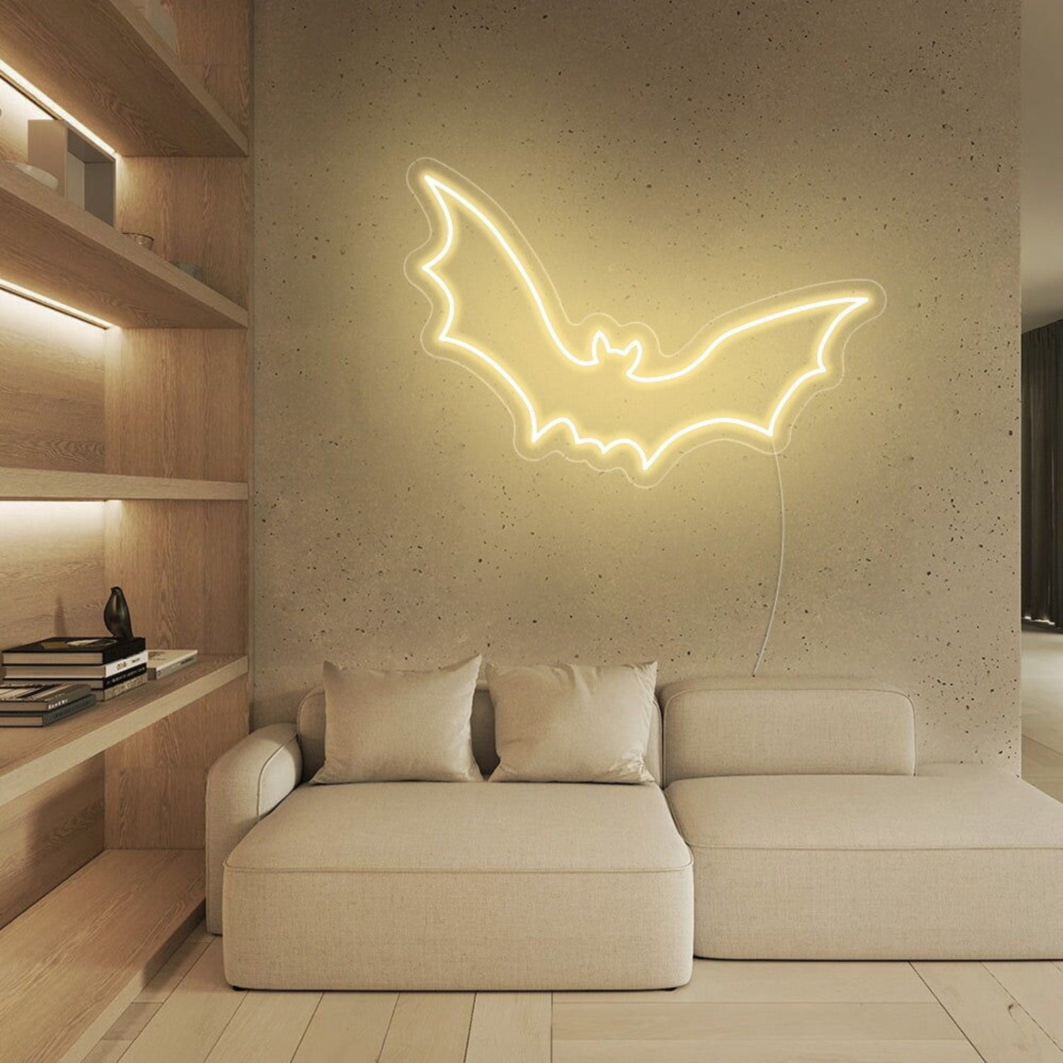 Bat Flying Happy Halloween Neon Sign | Shineneon