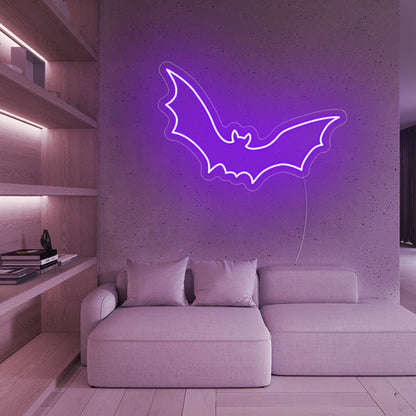 Bat Flying Happy Halloween Neon Sign | Shineneon