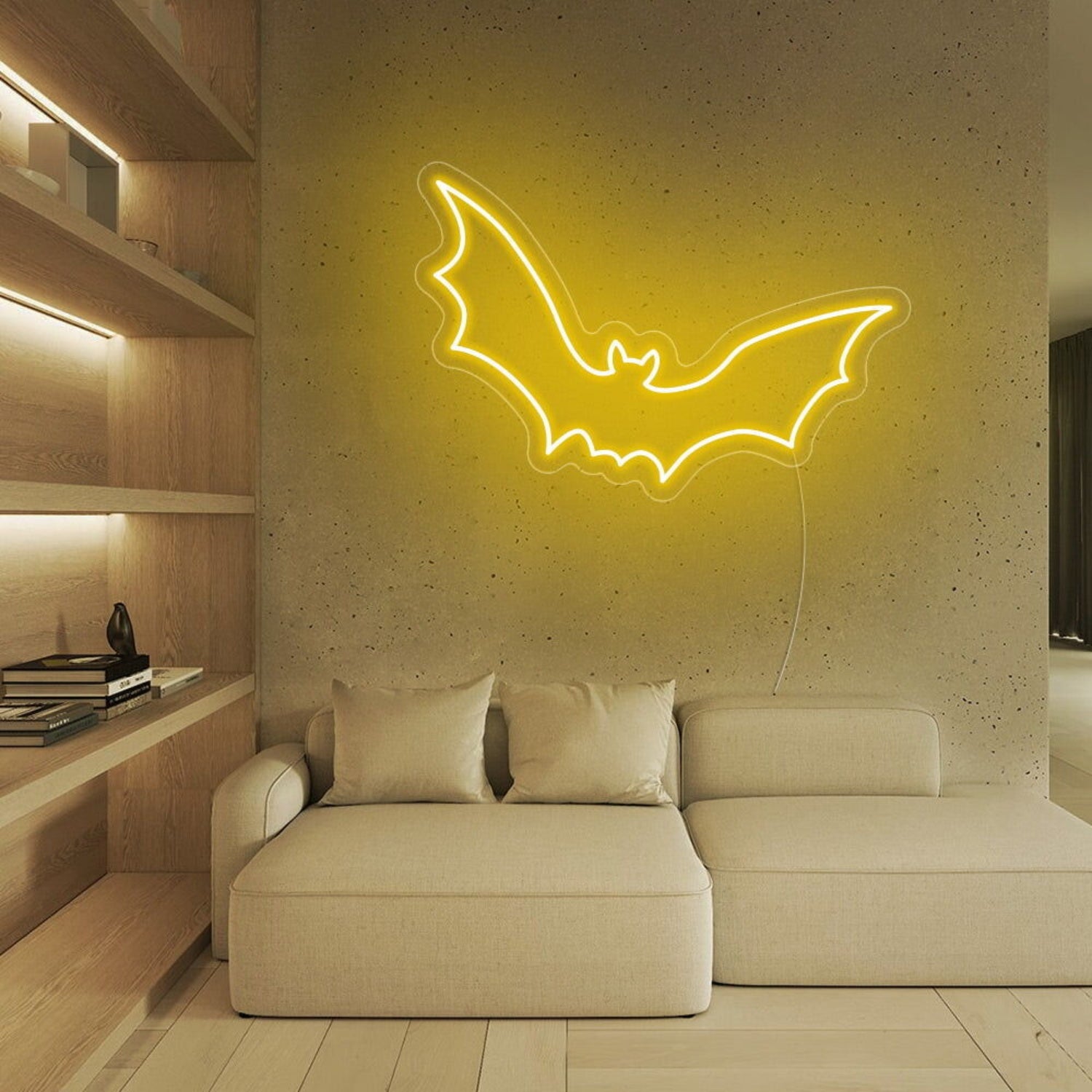 Bat Flying Happy Halloween Neon Sign | Shineneon