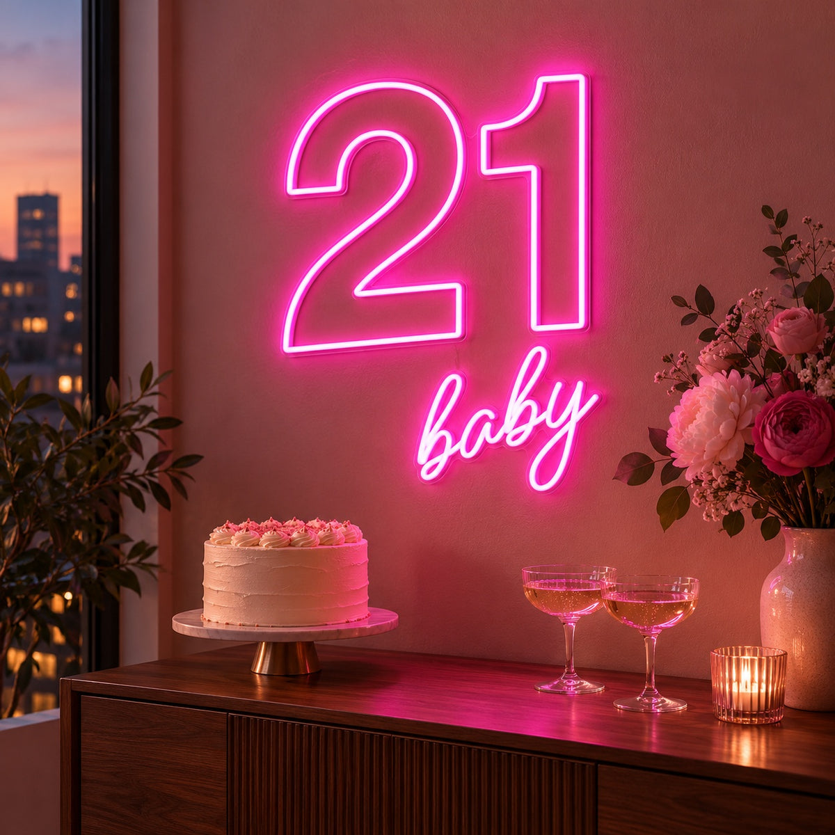 21 Baby LED Neon Sign - advertising view