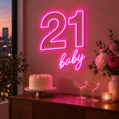 21 Baby LED Neon Sign - advertising view