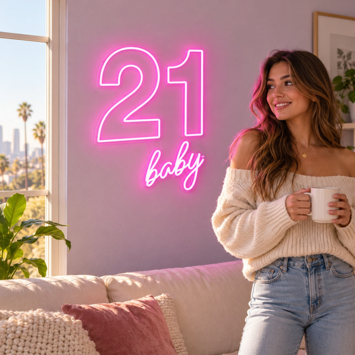 21 Baby LED Neon Sign - lifestyle view