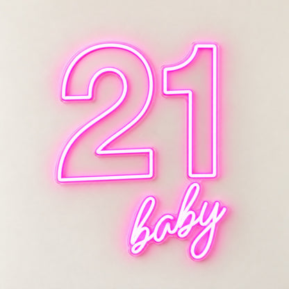 21 Baby LED Neon Sign - natural light view