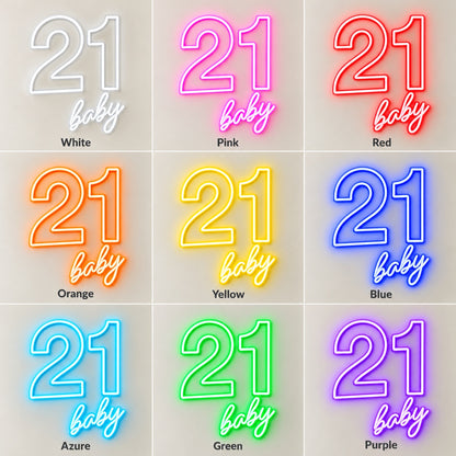 21 Baby LED Neon Sign - nine-color grid