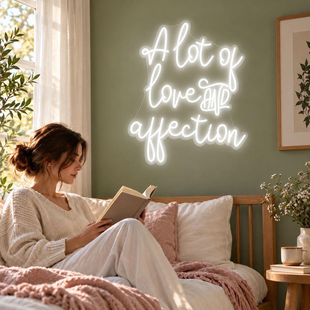 A Lot Of Love And Affection LED Neon Sign - lifestyle view