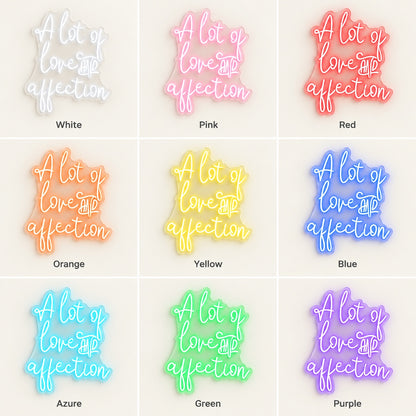 A Lot Of Love And Affection LED Neon Sign - nine-color grid