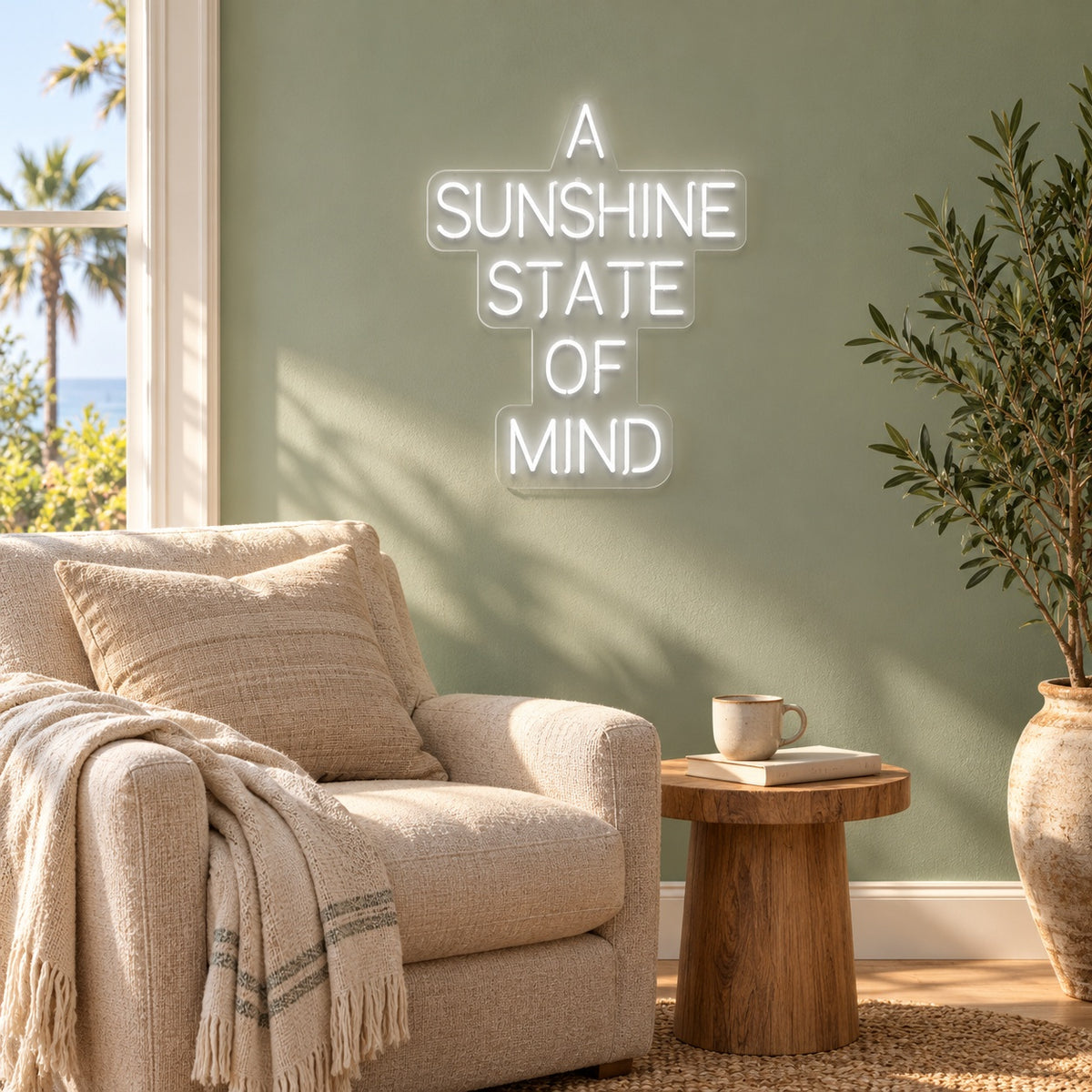 A Sunshine State Of Mind LED Neon Sign - lifestyle view
