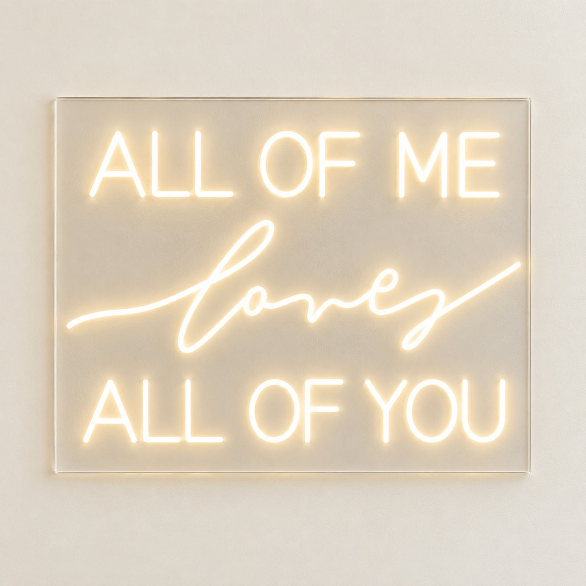 All Of Me Loves All Of You LED Neon Sign - natural light view