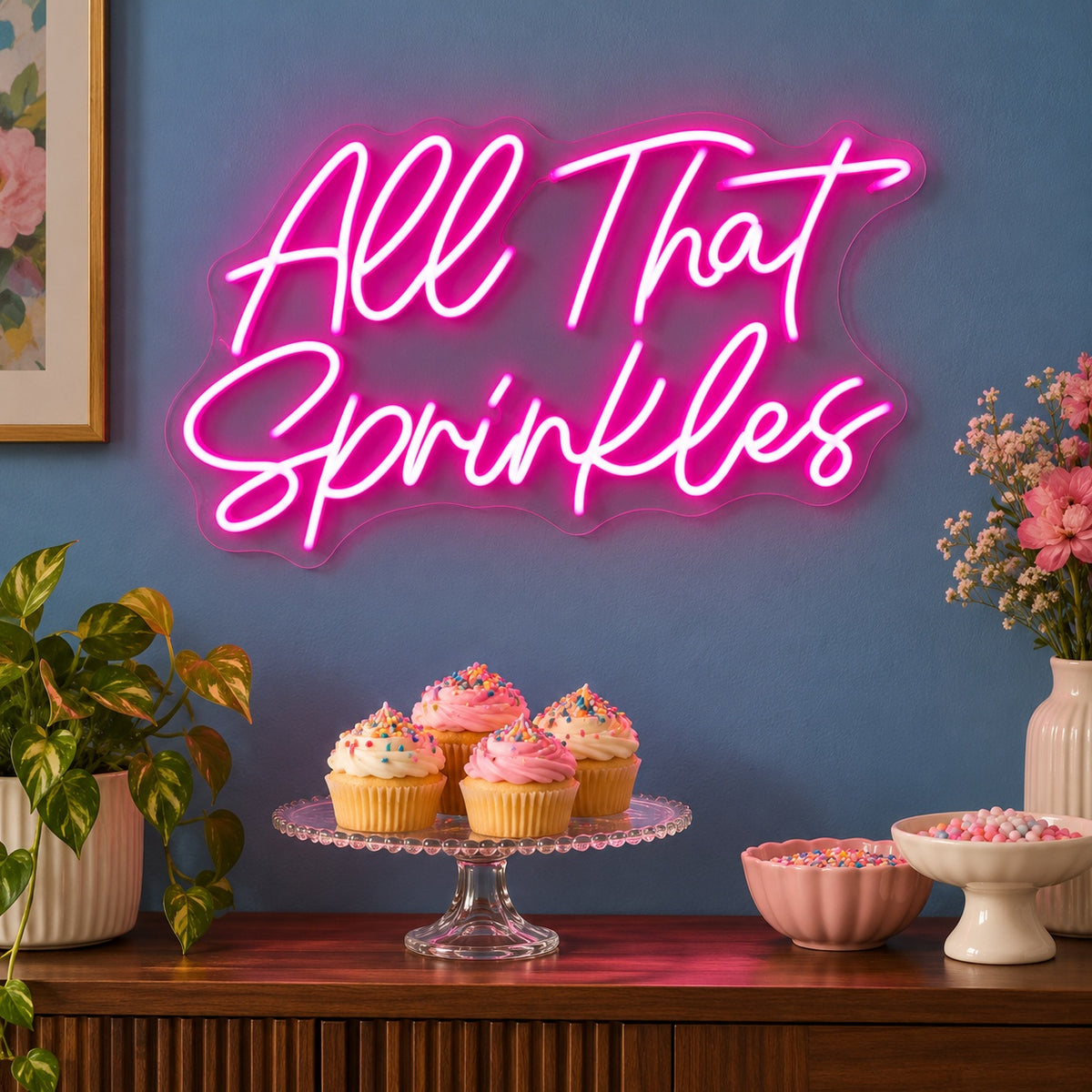 All That Sprinkles LED Neon Sign - advertising view