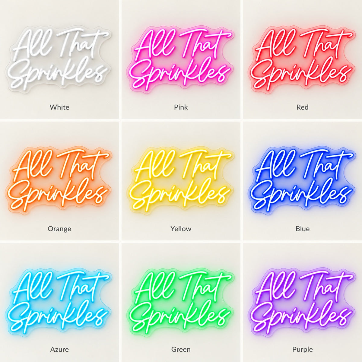 All That Sprinkles LED Neon Sign - nine-color grid
