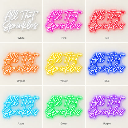 All That Sprinkles LED Neon Sign - nine-color grid