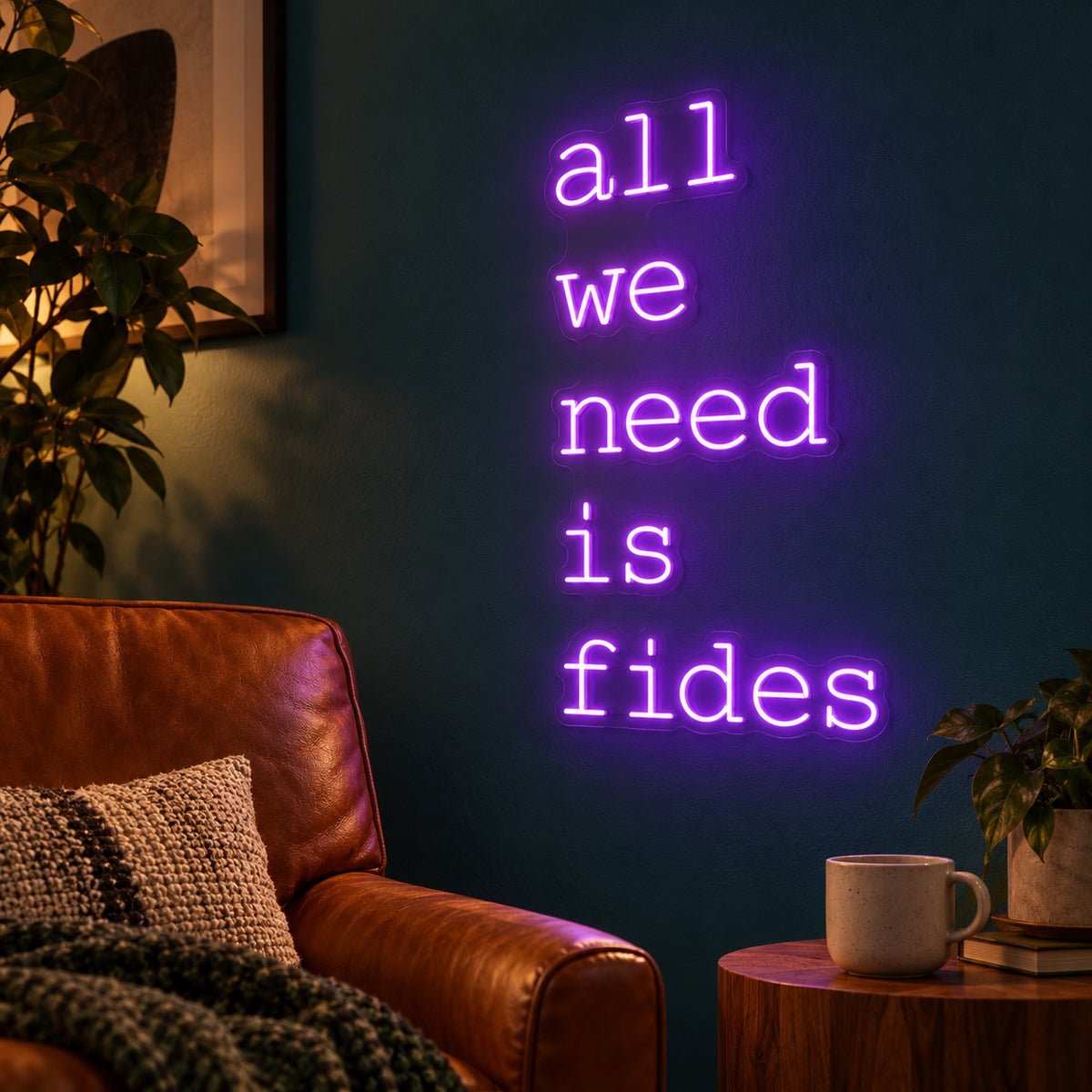All We Need Is Fides LED Neon Sign - advertising view