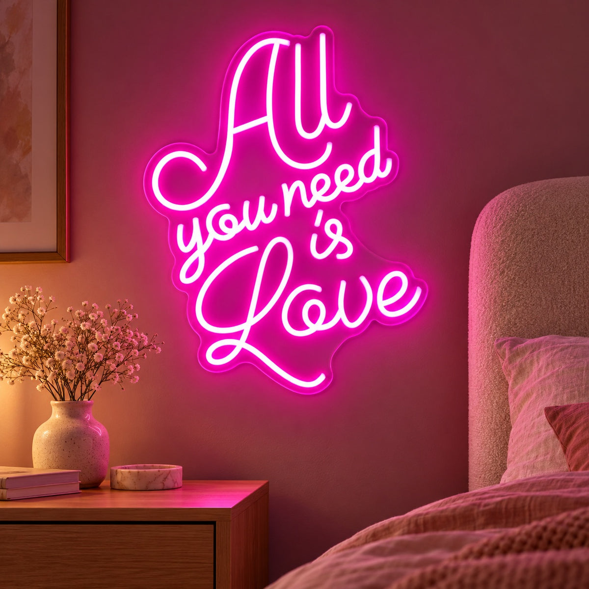 All You Need Is Love LED Neon Sign - advertising view