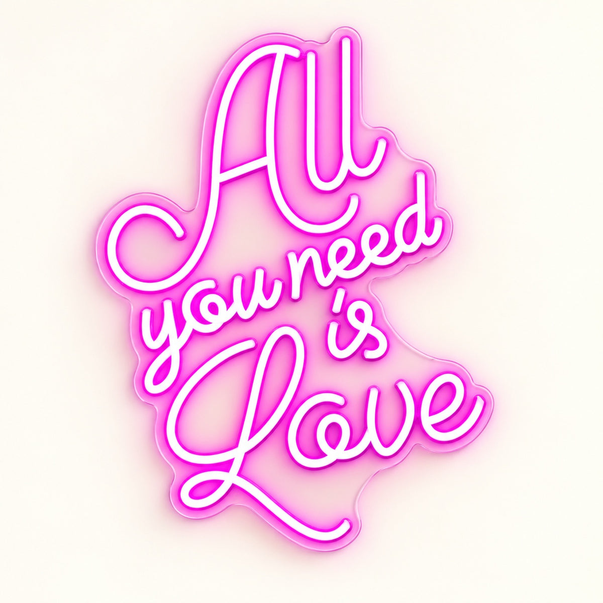 All You Need Is Love LED Neon Sign - natural light view