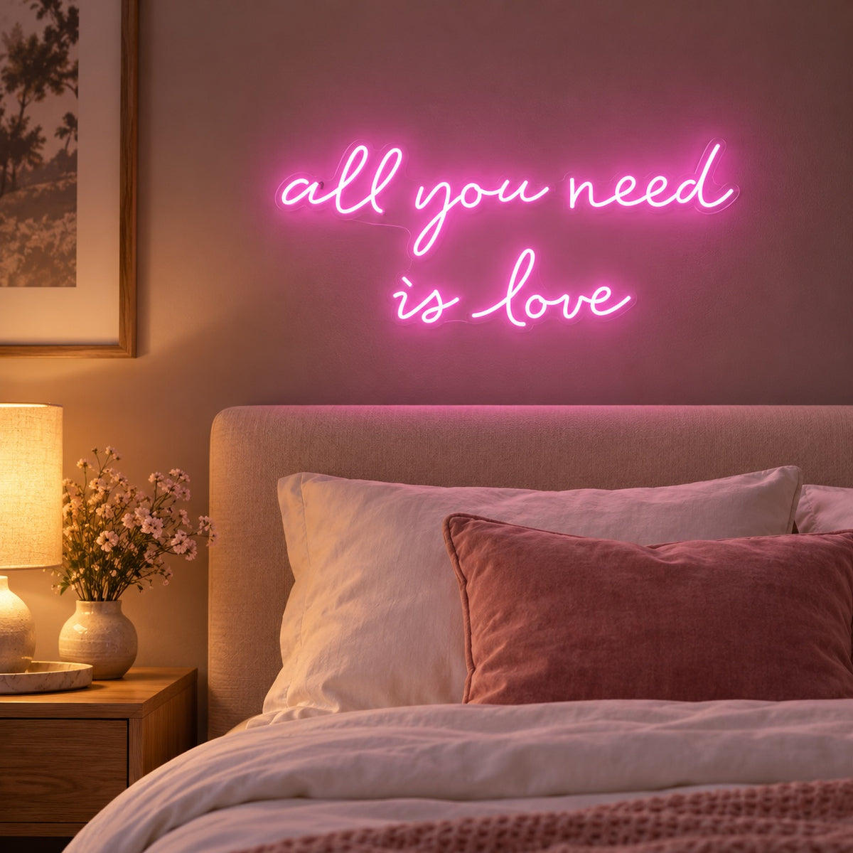All You Need Is Love LED Neon Sign - advertising view