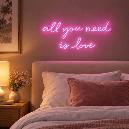 All You Need Is Love LED Neon Sign - advertising view