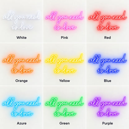 All You Need Is Love LED Neon Sign - nine-color grid