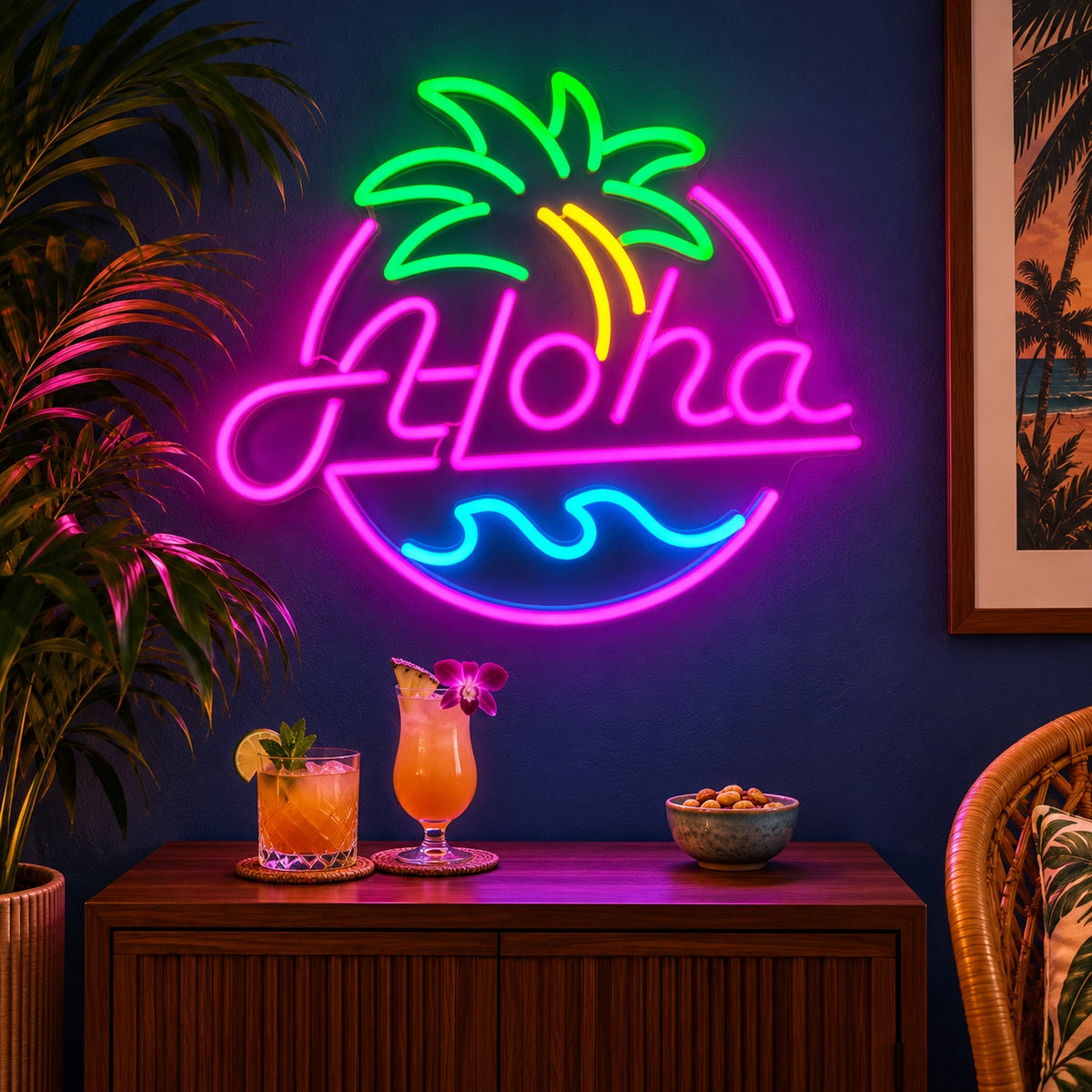 Aloha LED Neon Sign - advertising view