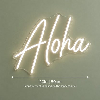 Aloha LED Neon Sign - size guide