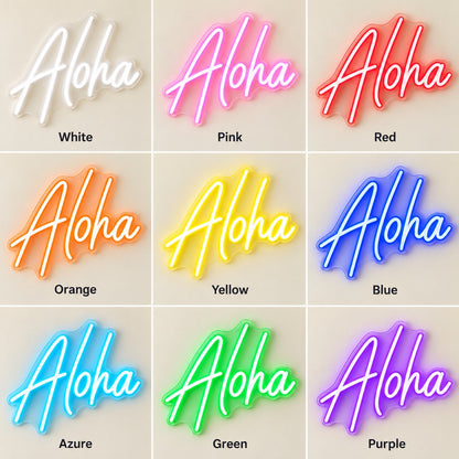 Aloha LED Neon Sign - nine-color grid