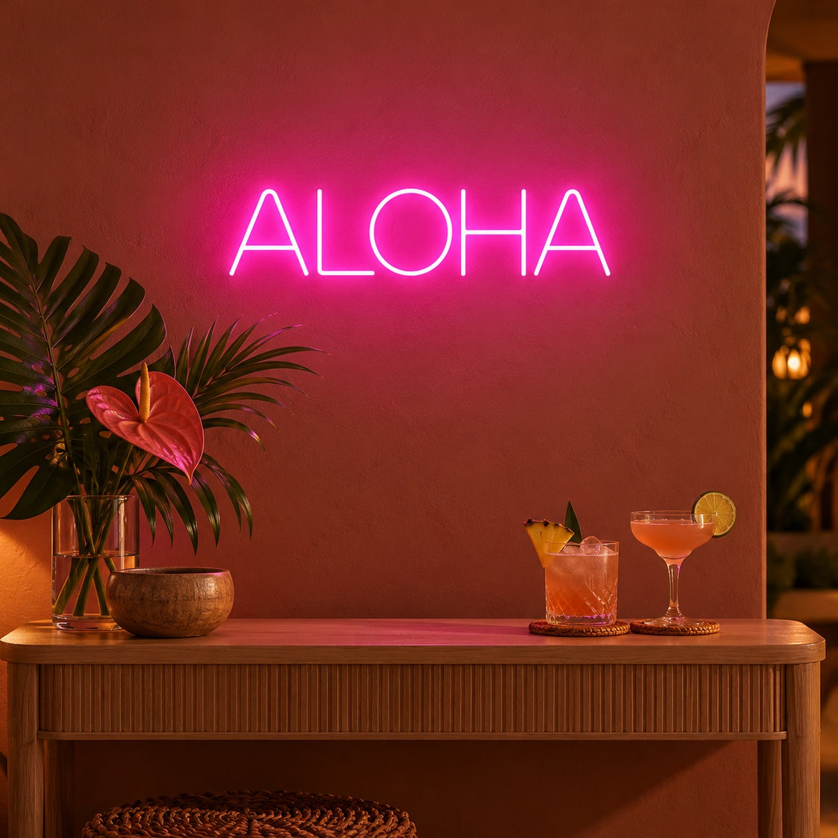 Aloha LED Neon Sign - advertising view