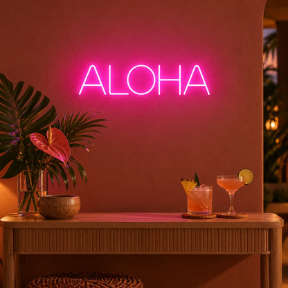 Aloha LED Neon Sign - advertising view