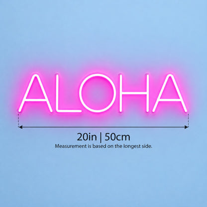 Aloha LED Neon Sign - size guide