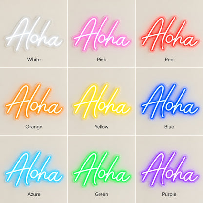 Aloha LED Neon Sign - nine-color grid