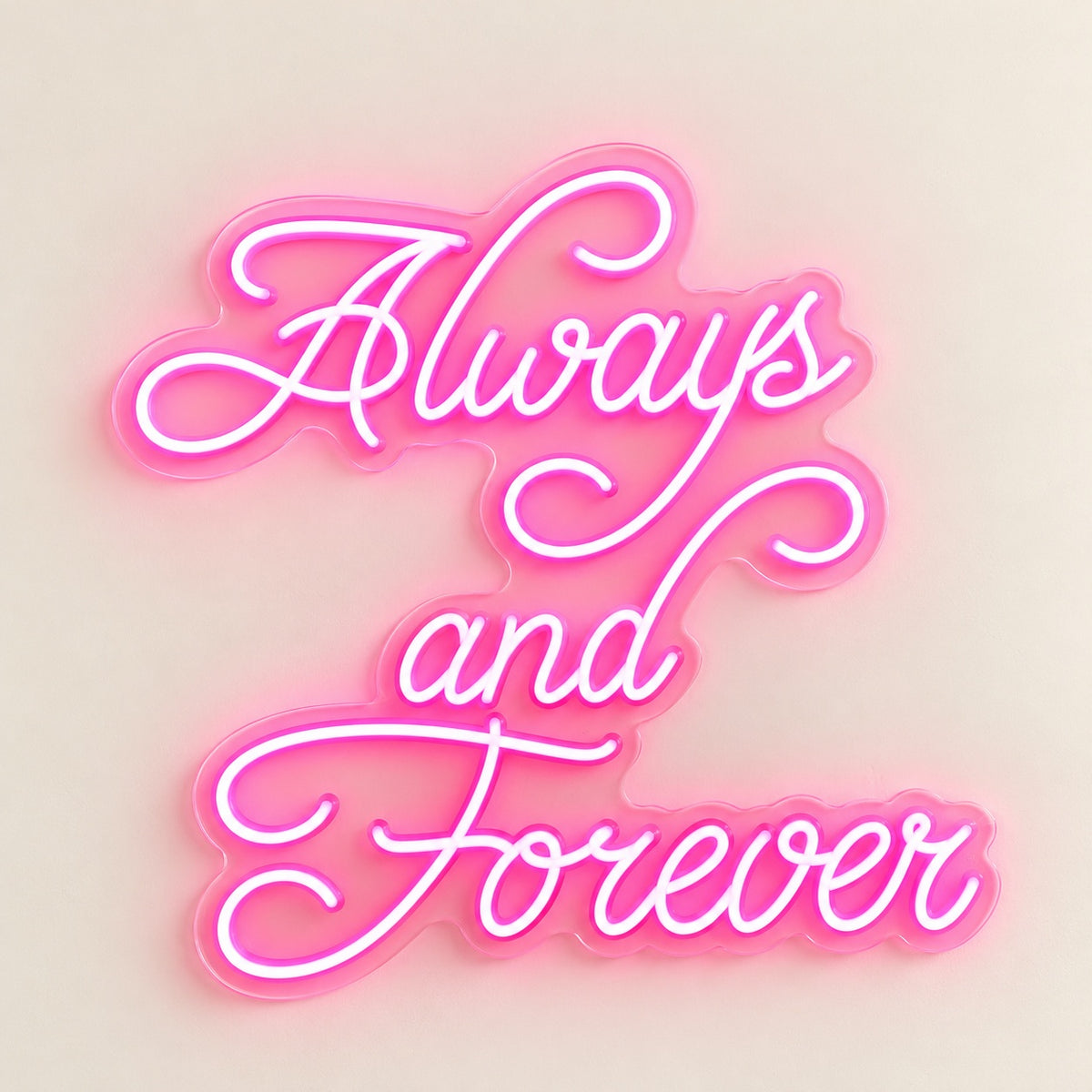 Always And Forever LED Neon Sign - natural light view
