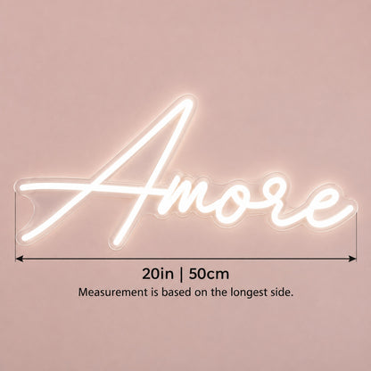 Amore LED Neon Sign - size guide