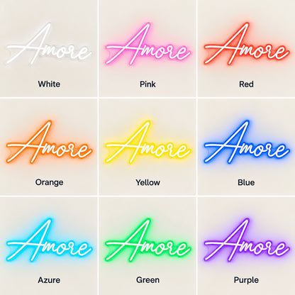 Amore LED Neon Sign - nine-color grid