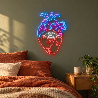 Anatomical Heart Eye LED Neon Sign - lifestyle view