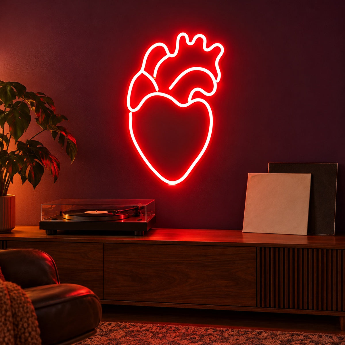 Anatomical Heart LED Neon Sign - advertising view