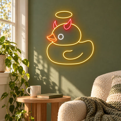 Angel Devil Duck LED Neon Sign - lifestyle view