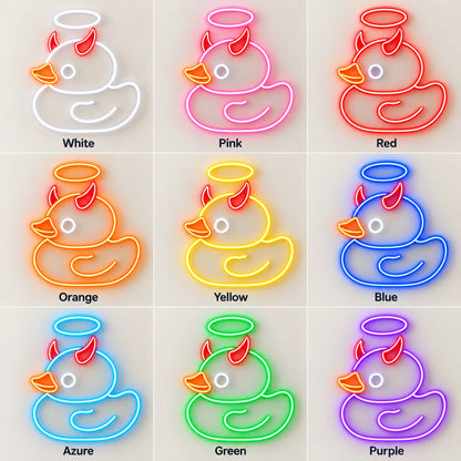 Angel Devil Duck LED Neon Sign - nine-color grid