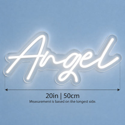 Angel LED Neon Sign - size guide