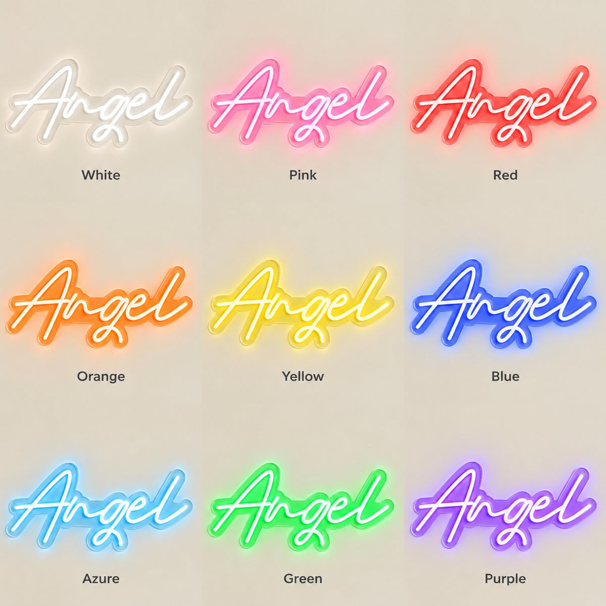 Angel LED Neon Sign - nine-color grid