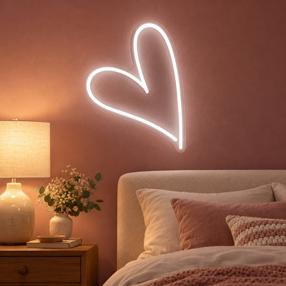 Asymmetric Heart LED Neon Sign - advertising view